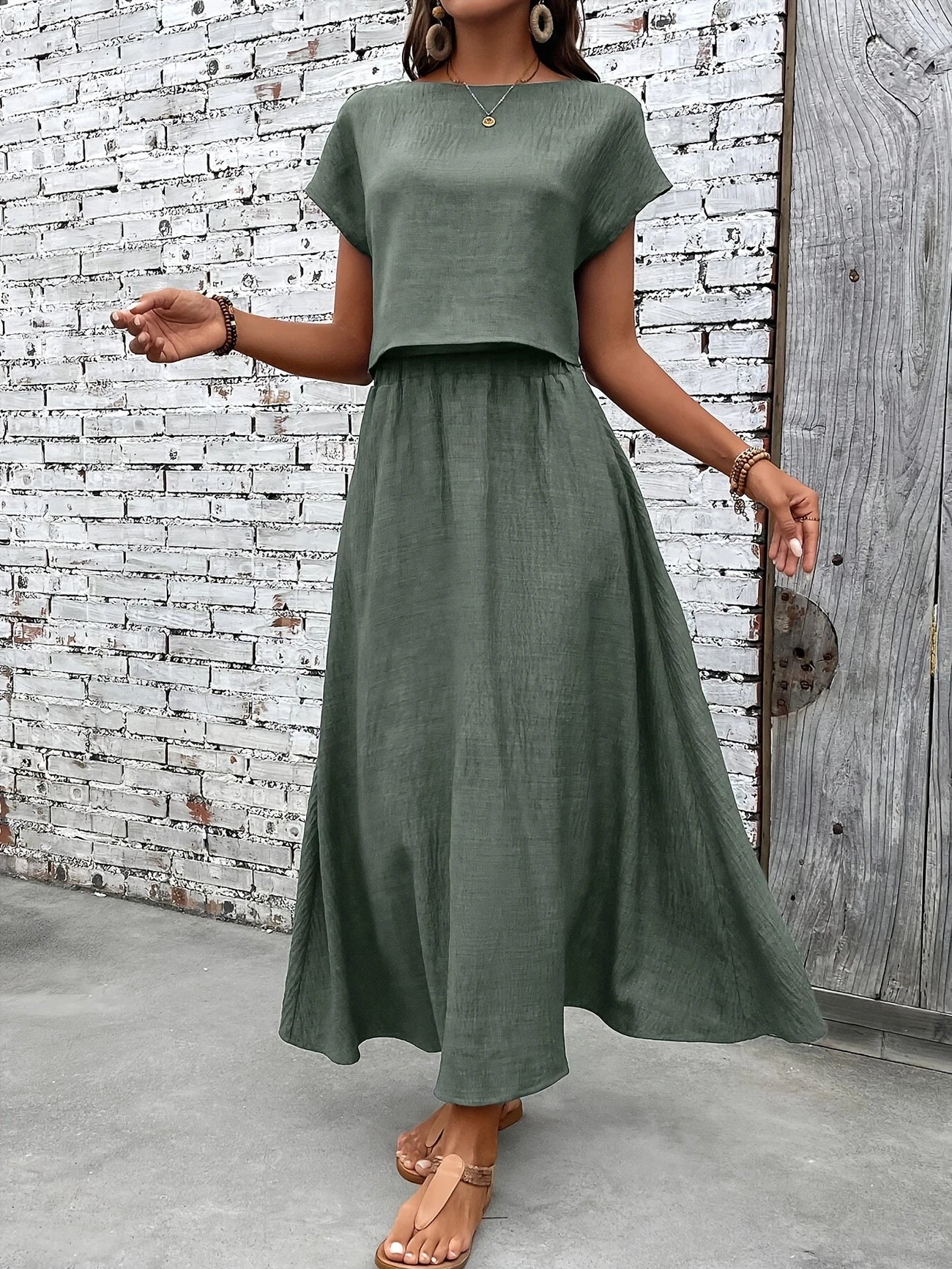 Set 2 pezzi: Blusa + gonna lunga
