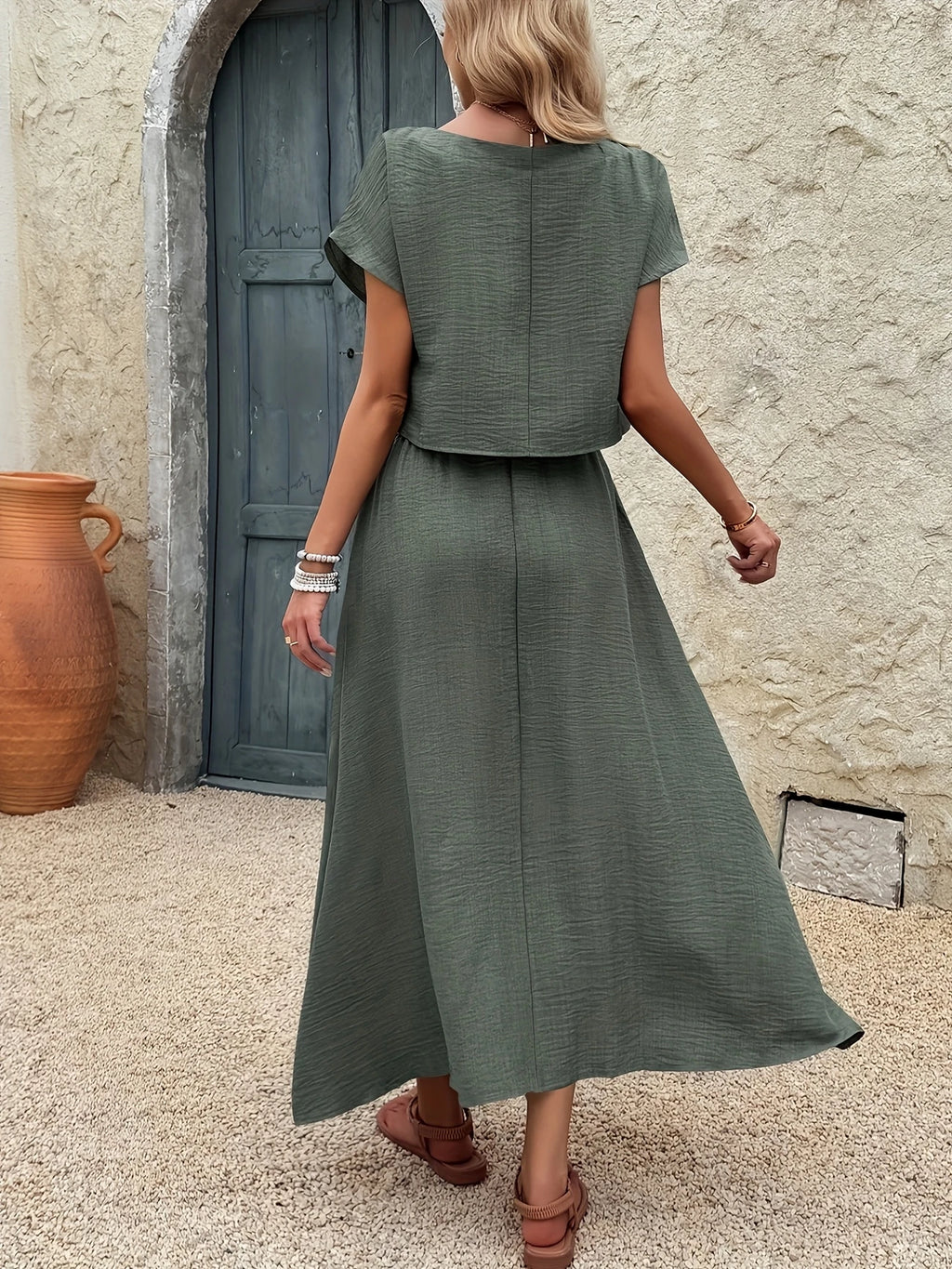 Set 2 pezzi: Blusa + gonna lunga