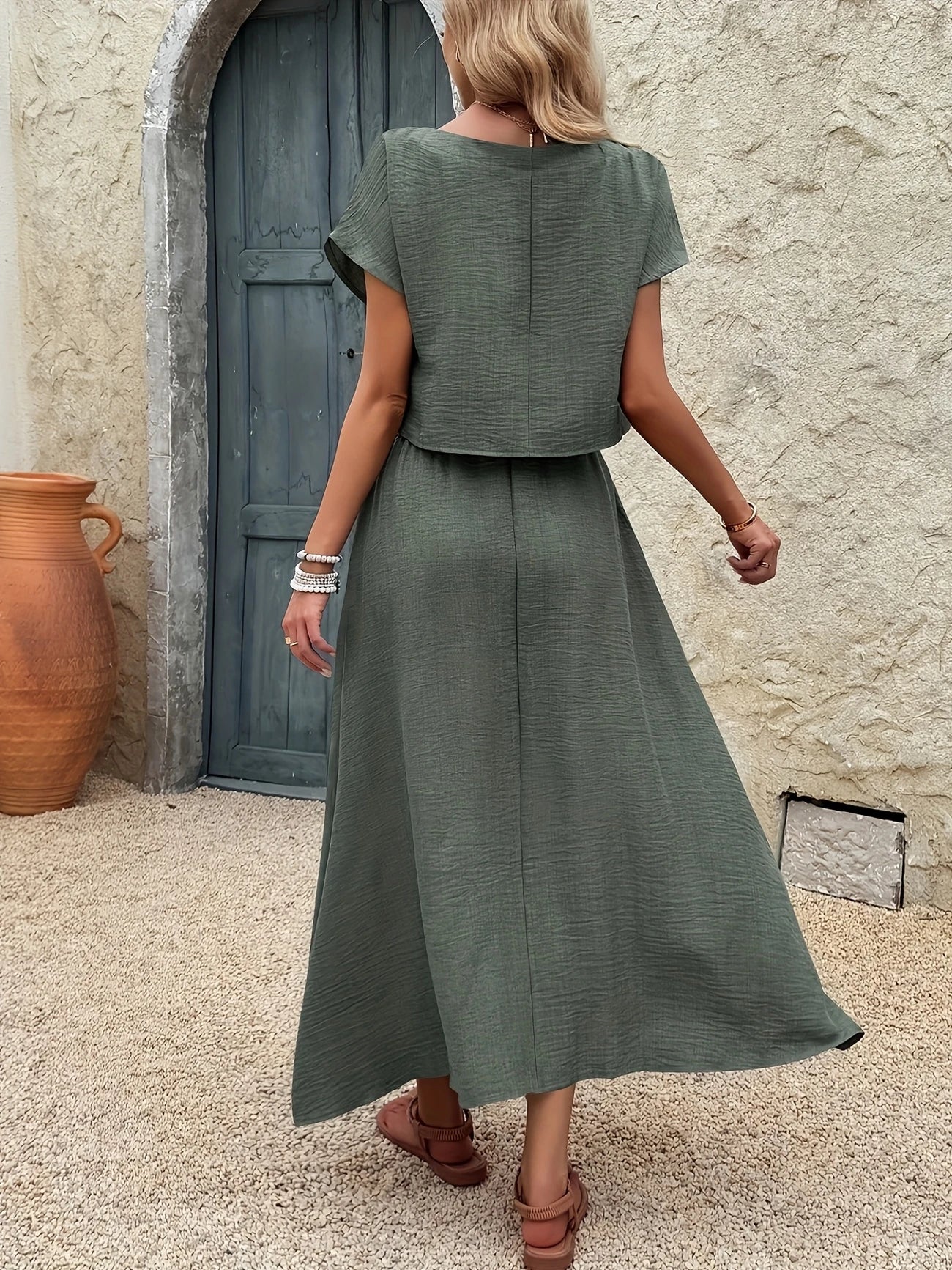 Set 2 pezzi: Blusa + gonna lunga